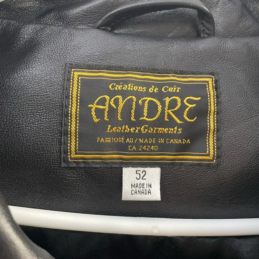Andre Genuine Leather Car Coat Vintage 90s Plus Size Mens - Picture 2 of 7